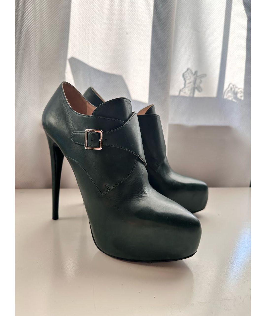 PRADA Зеленые кожаные ботильоны, фото 2