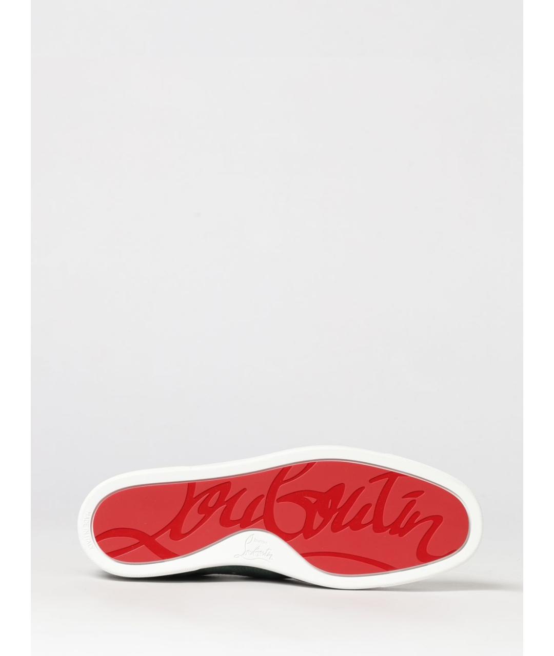 CHRISTIAN LOUBOUTIN Зеленые кожаные низкие кроссовки / кеды, фото 5