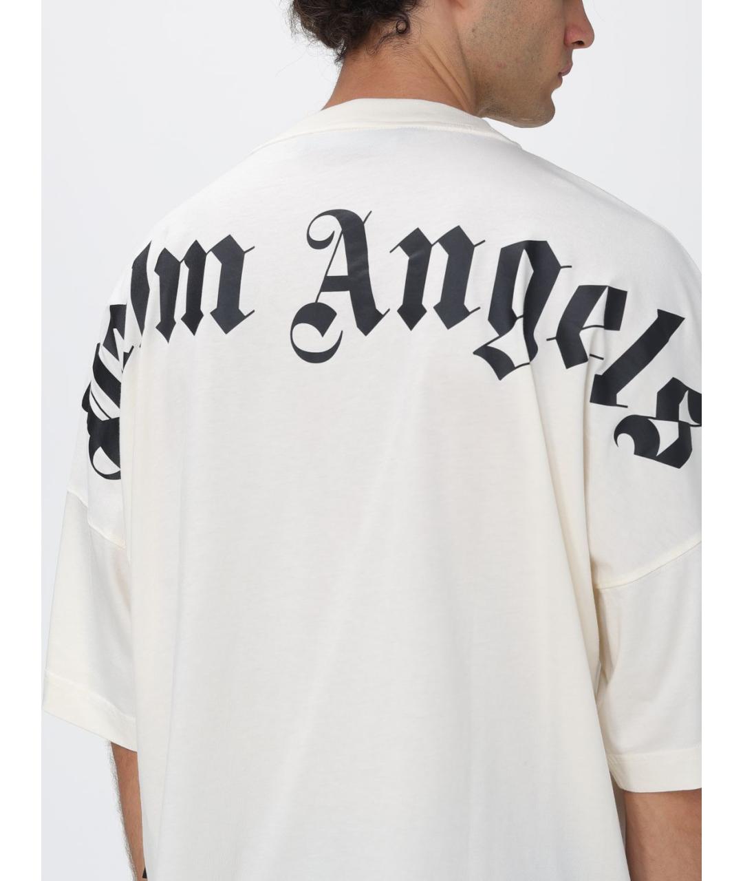 PALM ANGELS Белая хлопковая футболка, фото 3