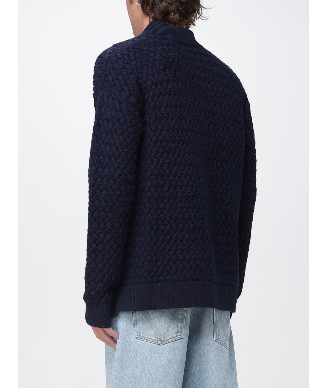 BOTTEGA VENETA Синее шерстяное поло с длинным рукавом, фото 3