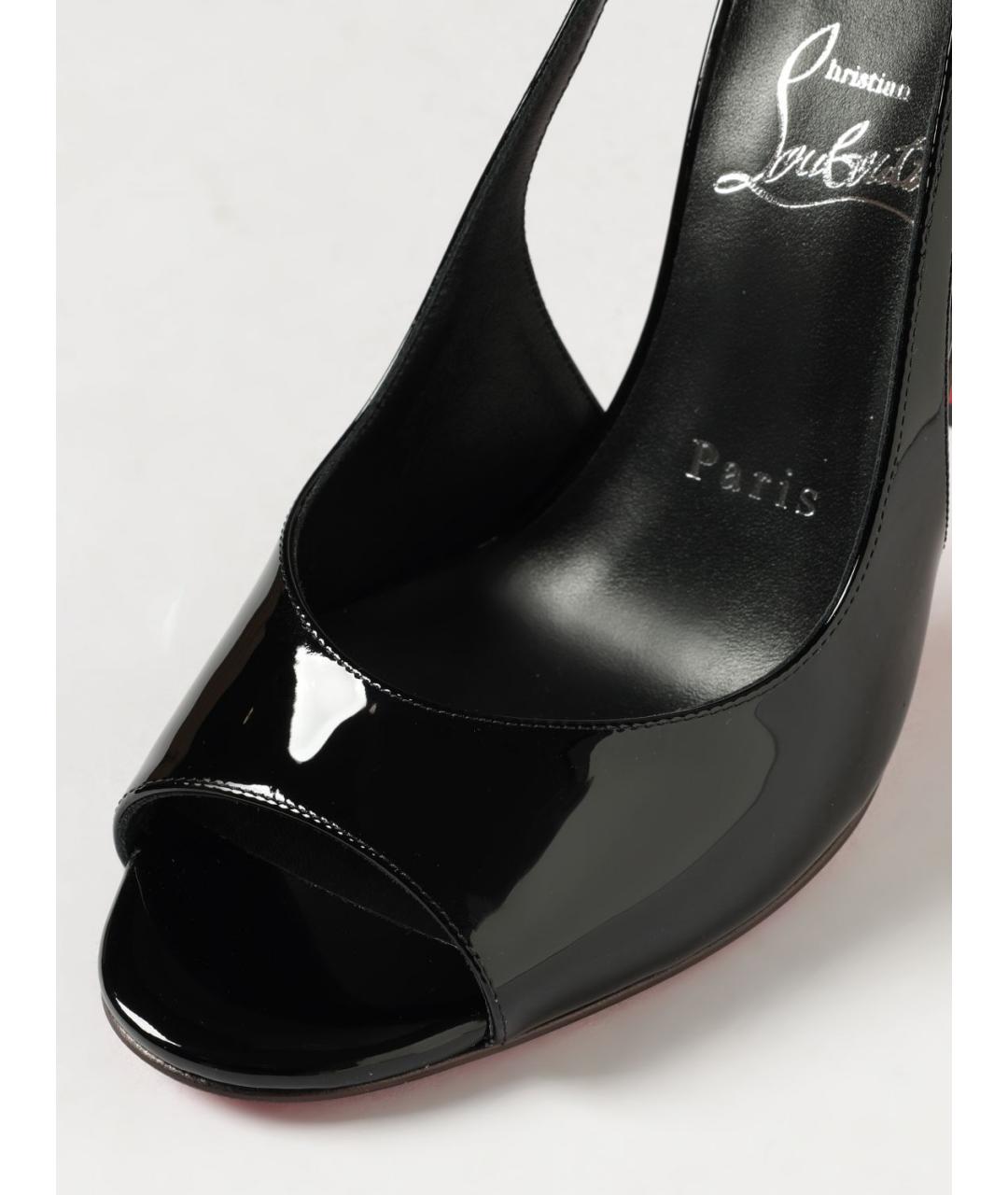 CHRISTIAN LOUBOUTIN Черные кожаные туфли, фото 4