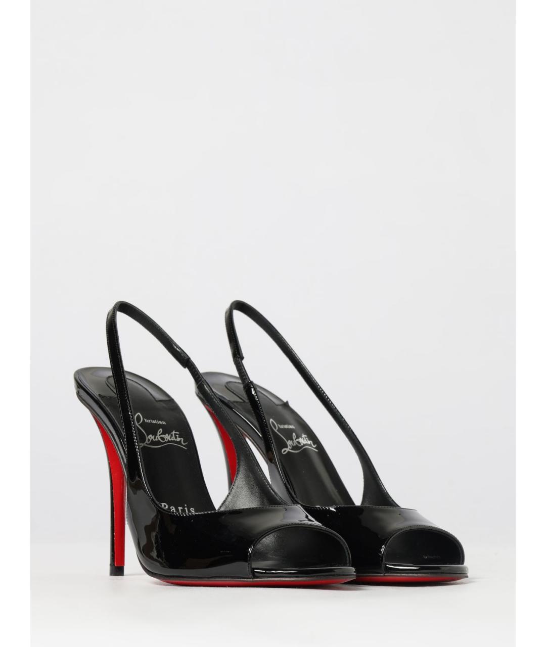 CHRISTIAN LOUBOUTIN Черные кожаные туфли, фото 2