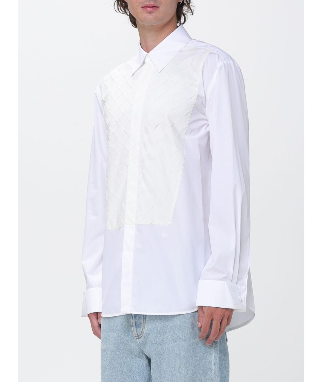 BOTTEGA VENETA Белая хлопковая кэжуал рубашка, фото 4
