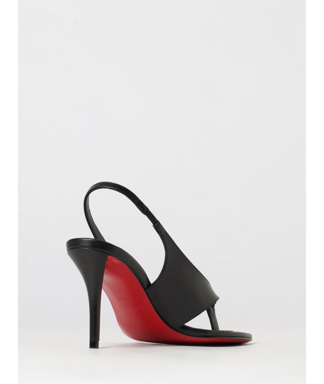 CHRISTIAN LOUBOUTIN Черные кожаные туфли, фото 3