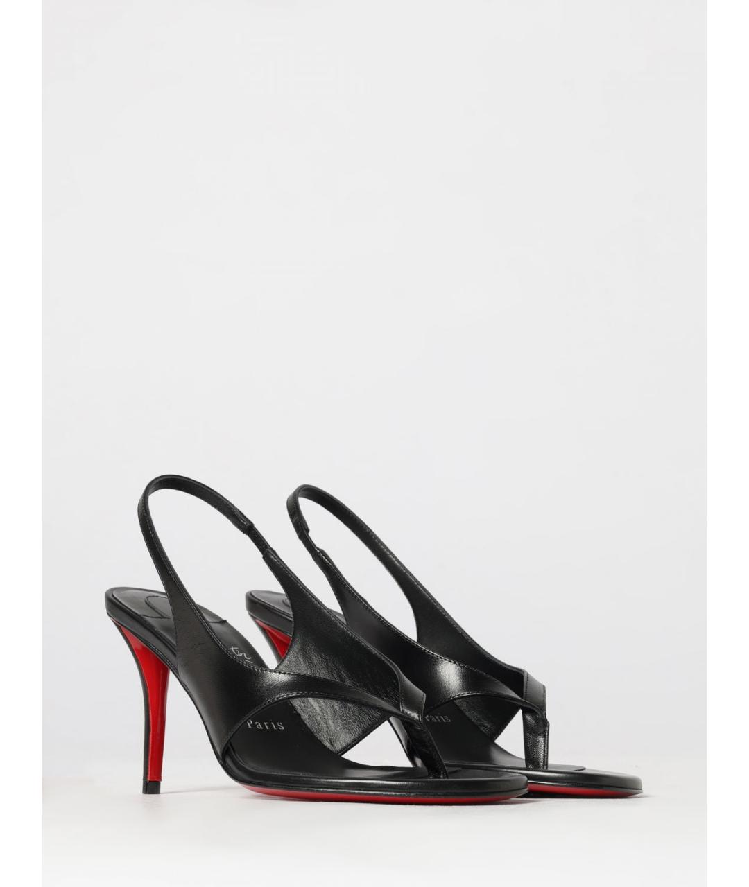 CHRISTIAN LOUBOUTIN Черные кожаные туфли, фото 2