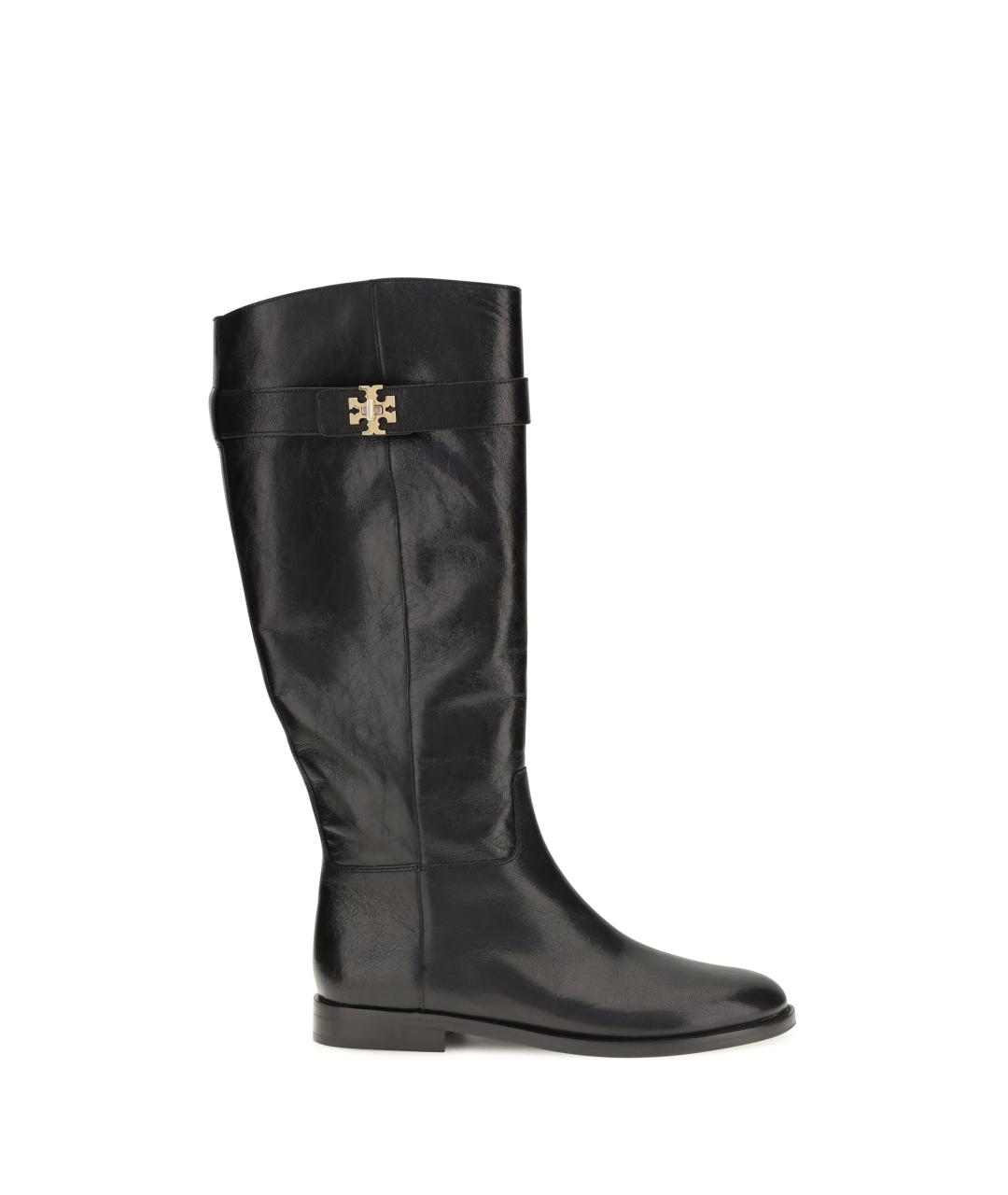 TORY BURCH Черные кожаные сапоги, фото 1
