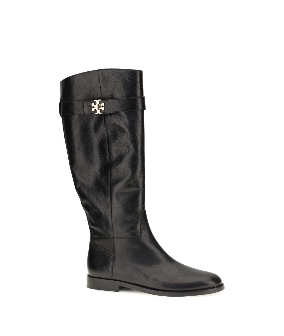 TORY BURCH Черные кожаные сапоги, фото 2