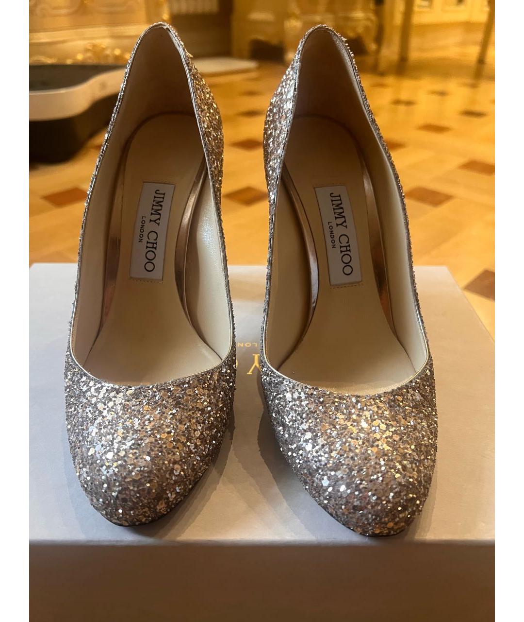 JIMMY CHOO Золотые кожаные туфли, фото 2
