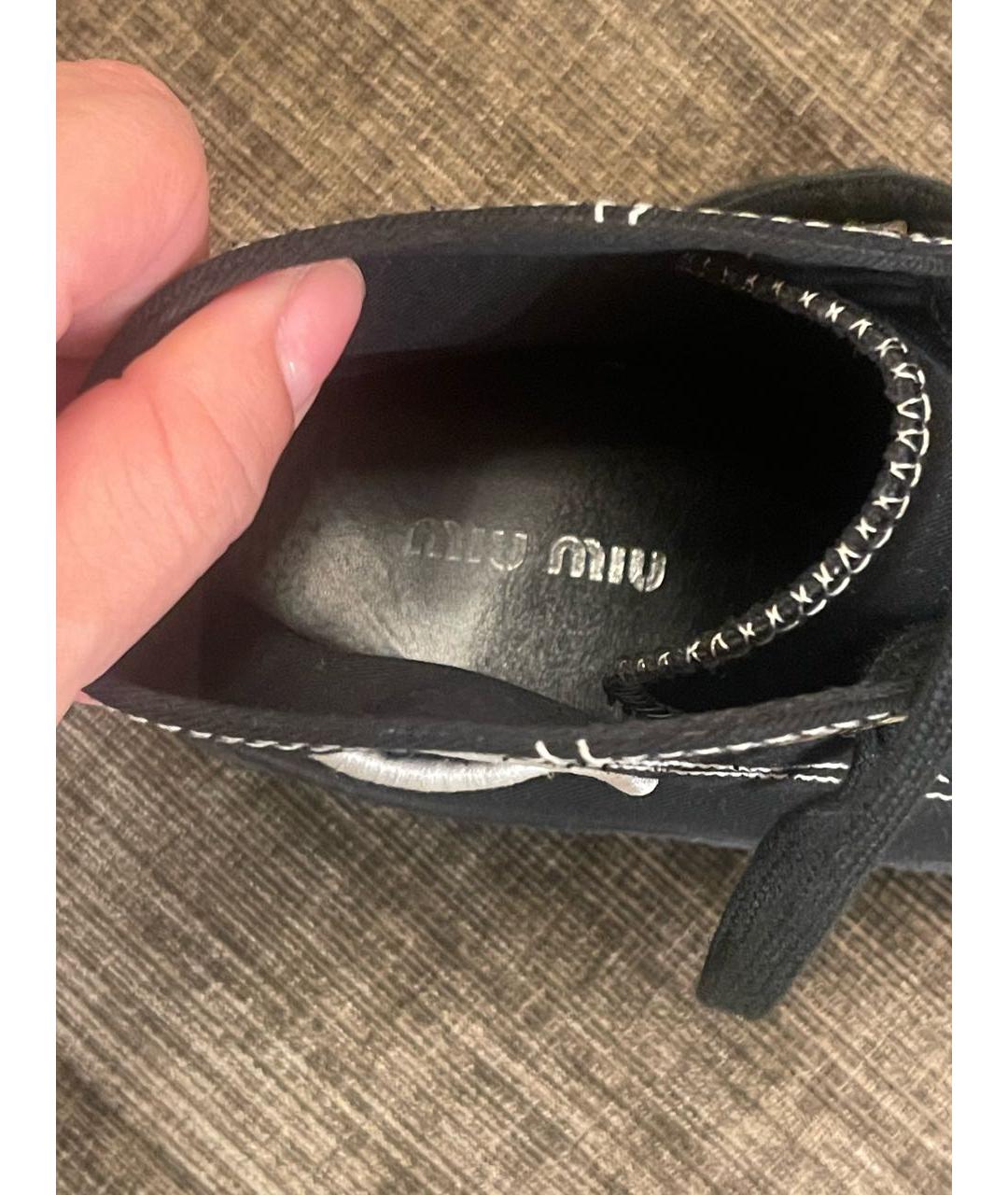MIU MIU Черные текстильные кеды, фото 5