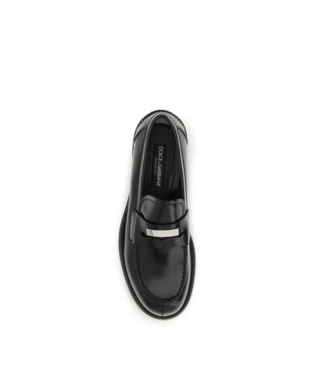 DOLCE&GABBANA Черные кожаные лоферы, фото 4