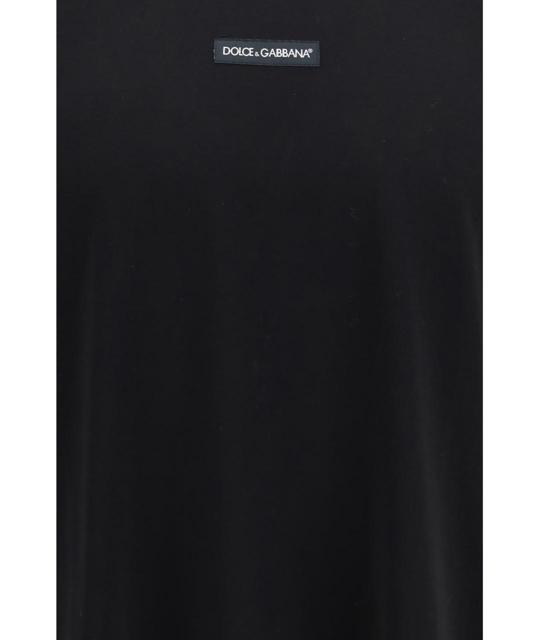 DOLCE&GABBANA Черная хлопковая футболка, фото 3