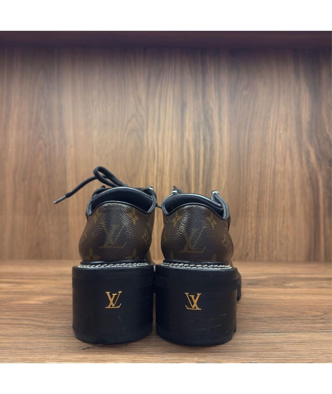 LOUIS VUITTON Черные кожаные ботинки, фото 4