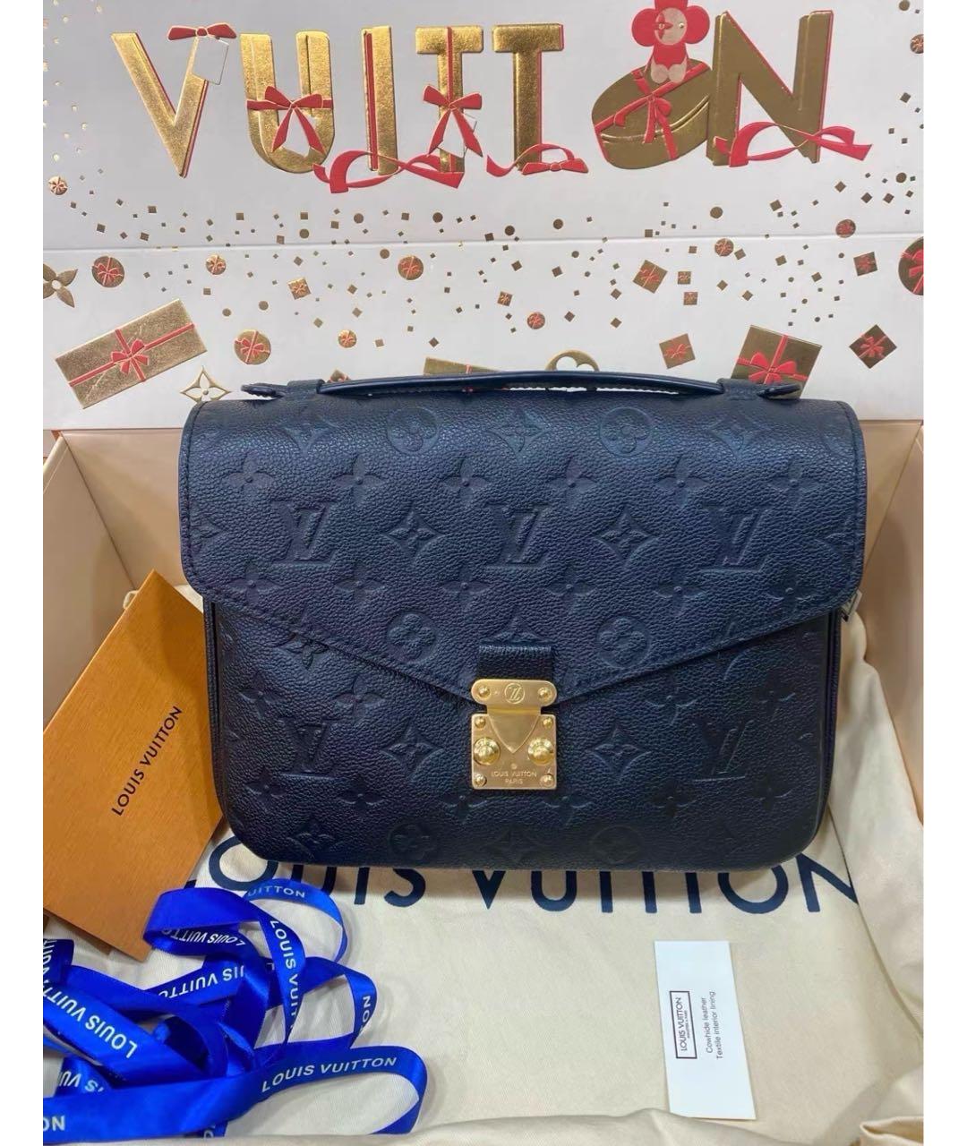 LOUIS VUITTON Черная кожаная сумка через плечо, фото 2