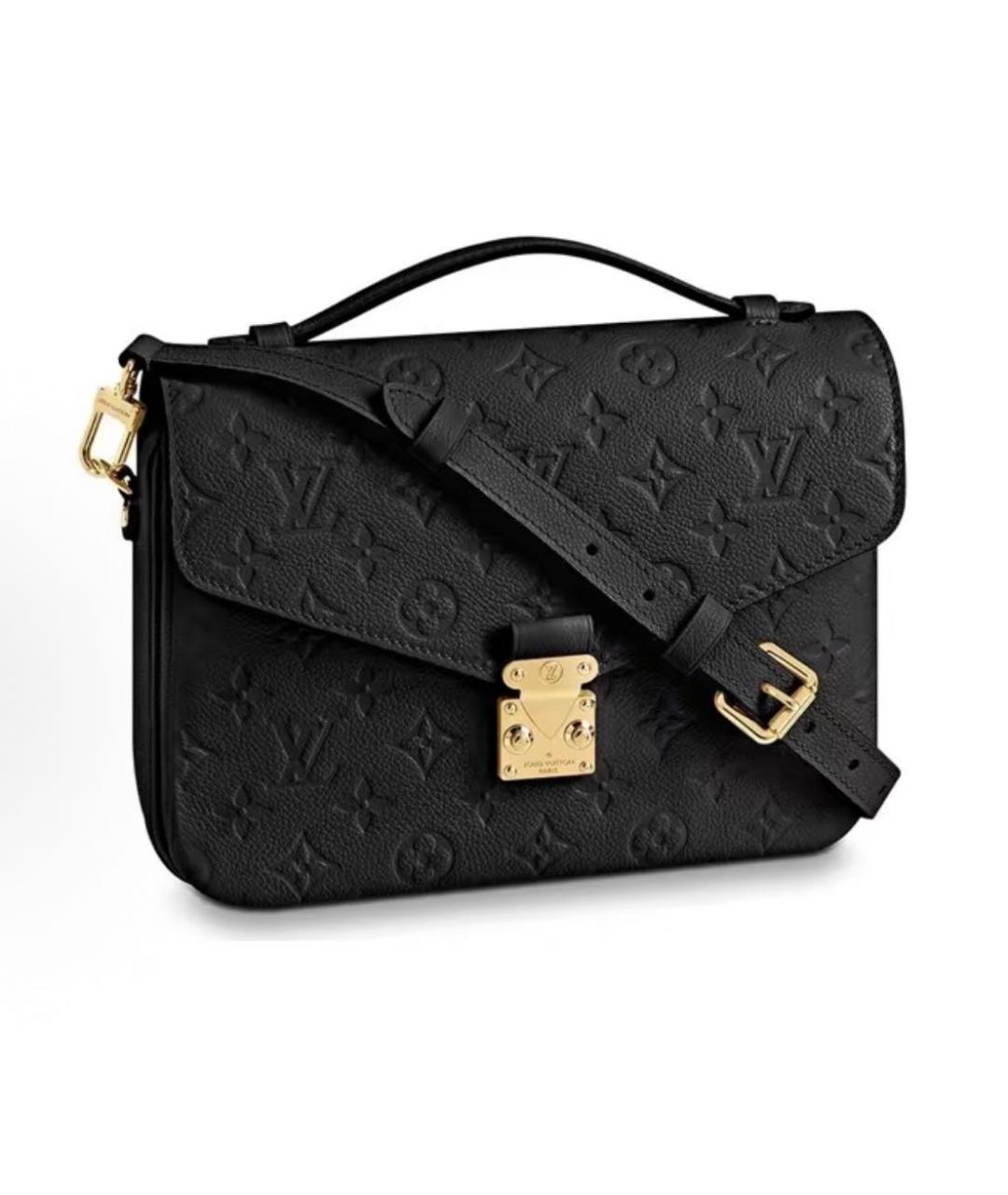 LOUIS VUITTON Черная кожаная сумка через плечо, фото 3