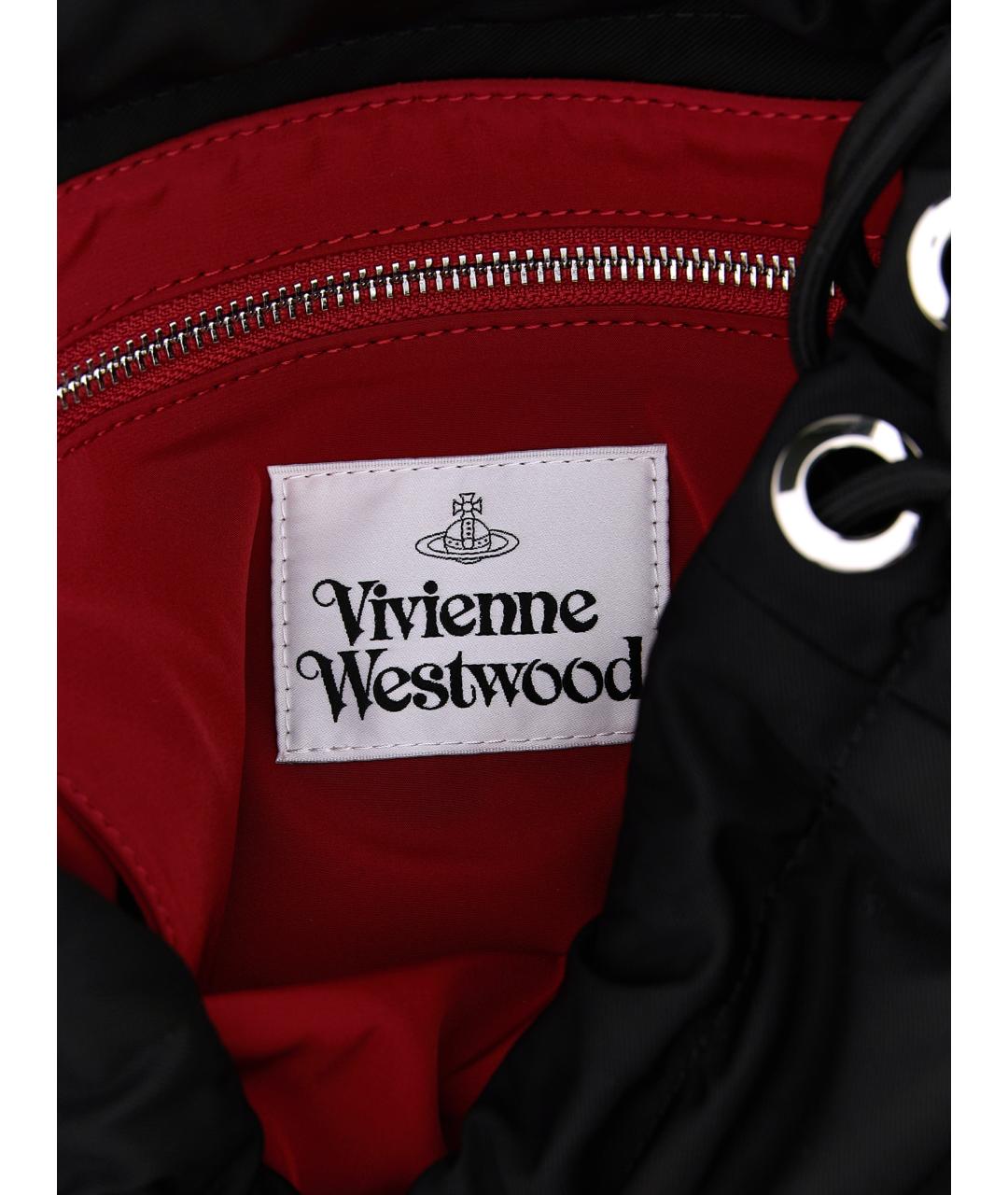 VIVIENNE WESTWOOD Черная тканевая сумка через плечо, фото 4