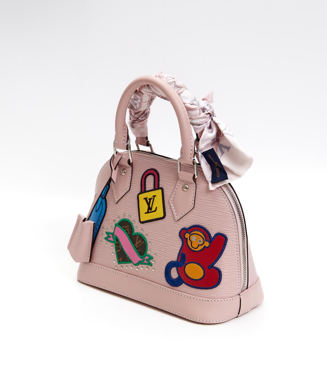 LOUIS VUITTON Розовая кожаная сумка с короткими ручками, фото 2