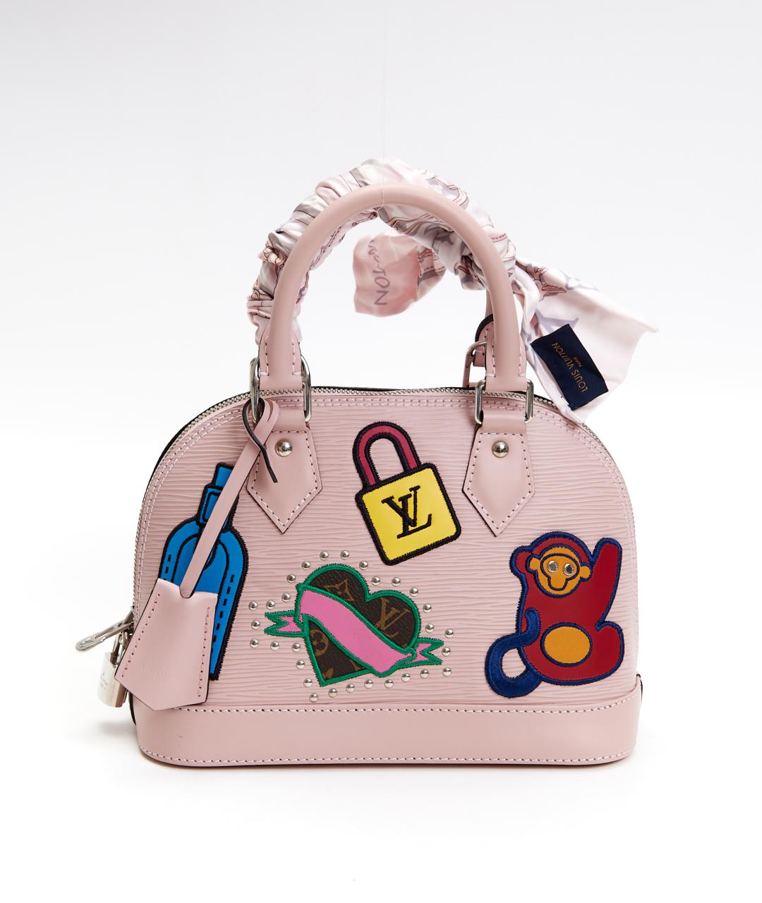 LOUIS VUITTON Розовая кожаная сумка с короткими ручками, фото 6