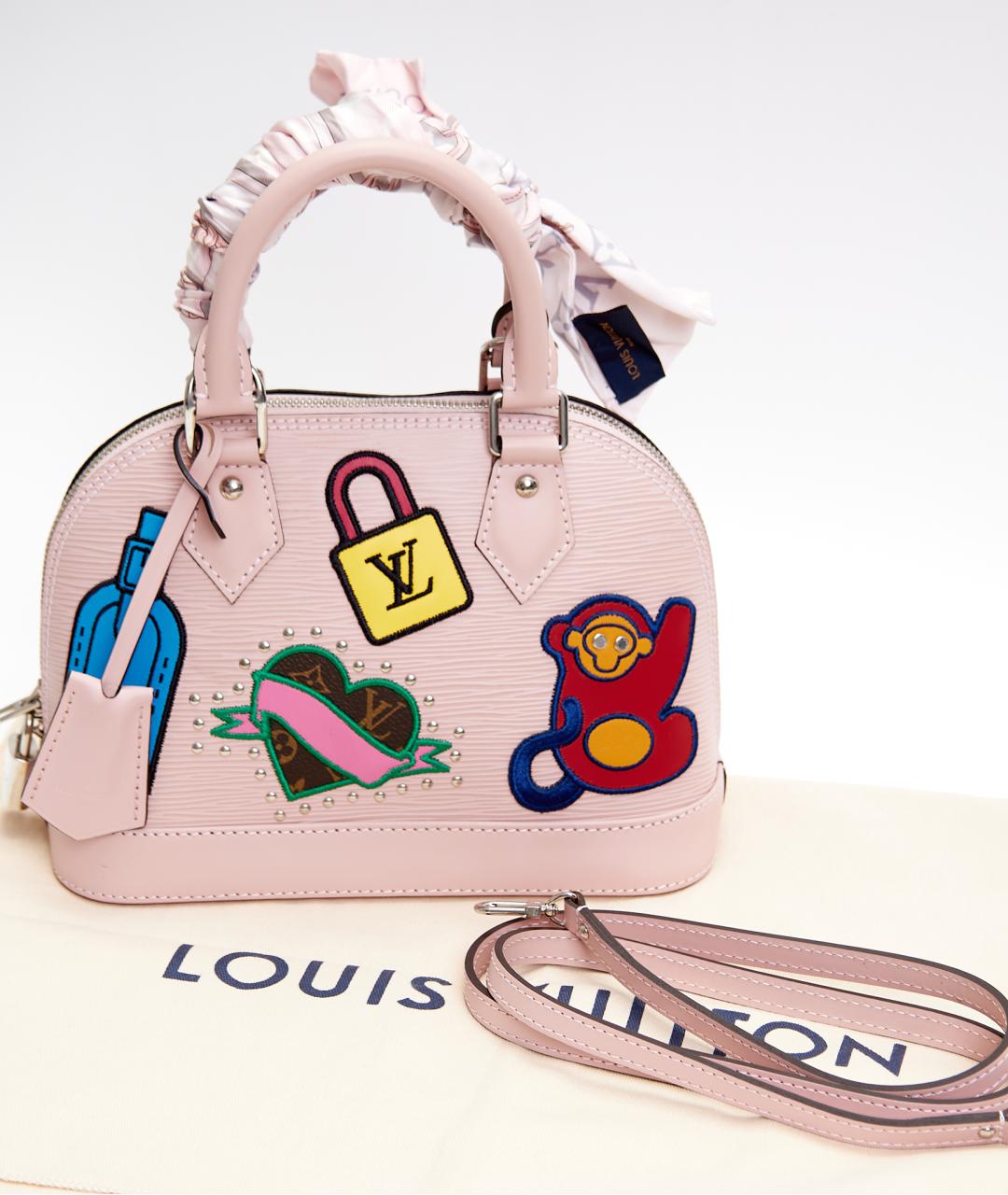 LOUIS VUITTON Розовая кожаная сумка с короткими ручками, фото 5
