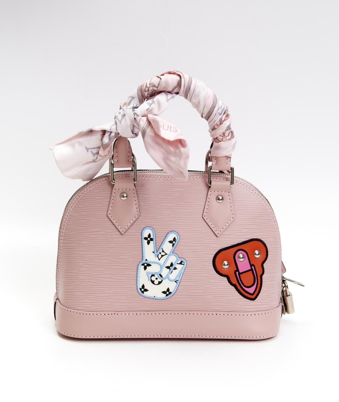 LOUIS VUITTON Розовая кожаная сумка с короткими ручками, фото 3