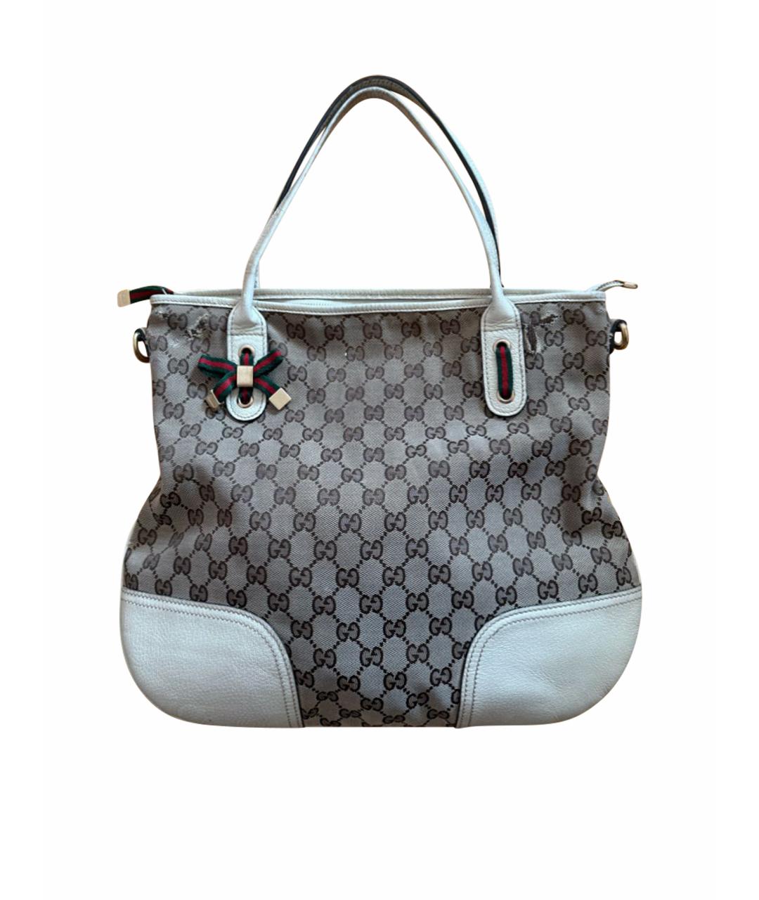 GUCCI Бежевая тканевая сумка тоут, фото 8