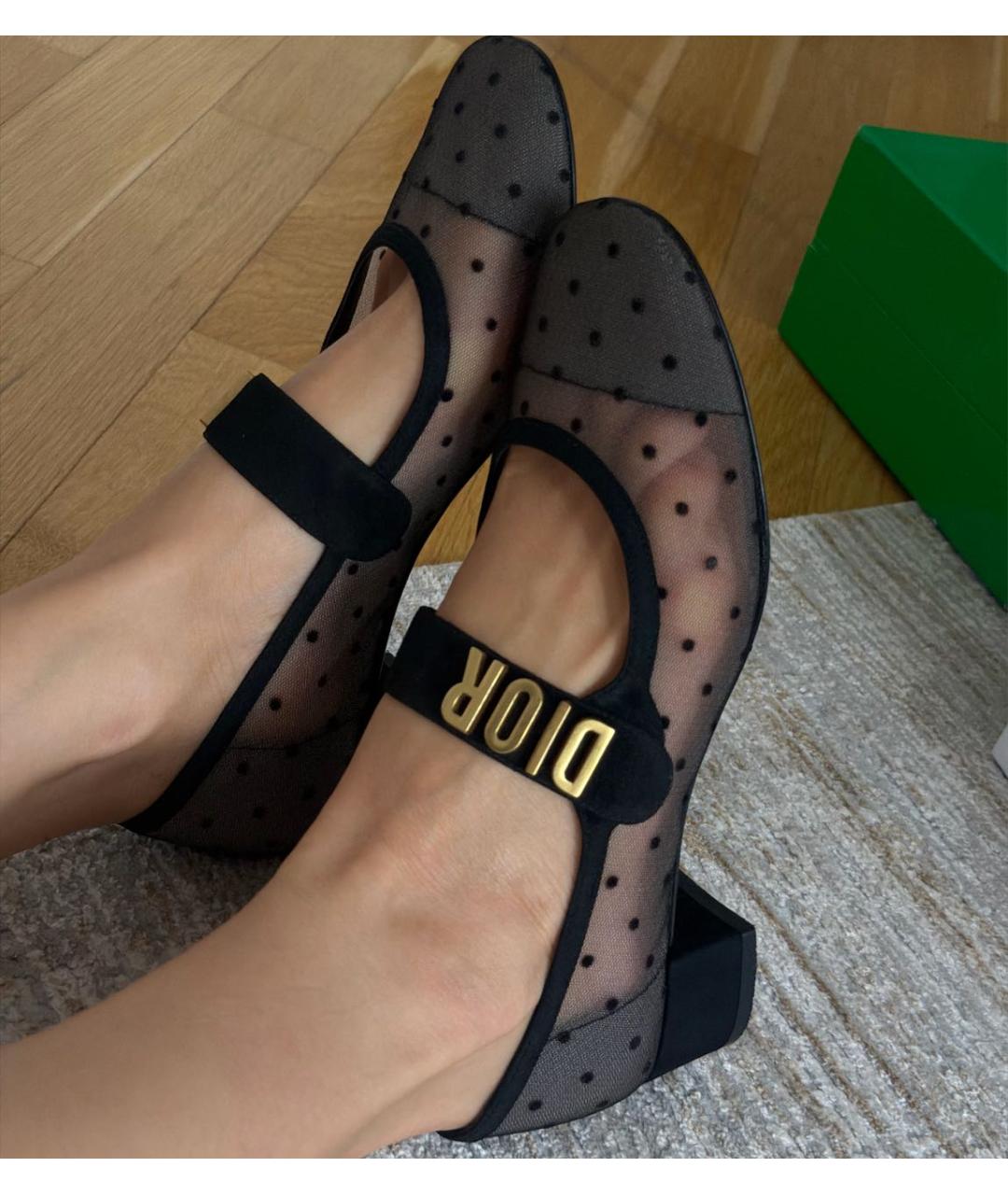 CHRISTIAN DIOR Черные текстильные туфли, фото 7