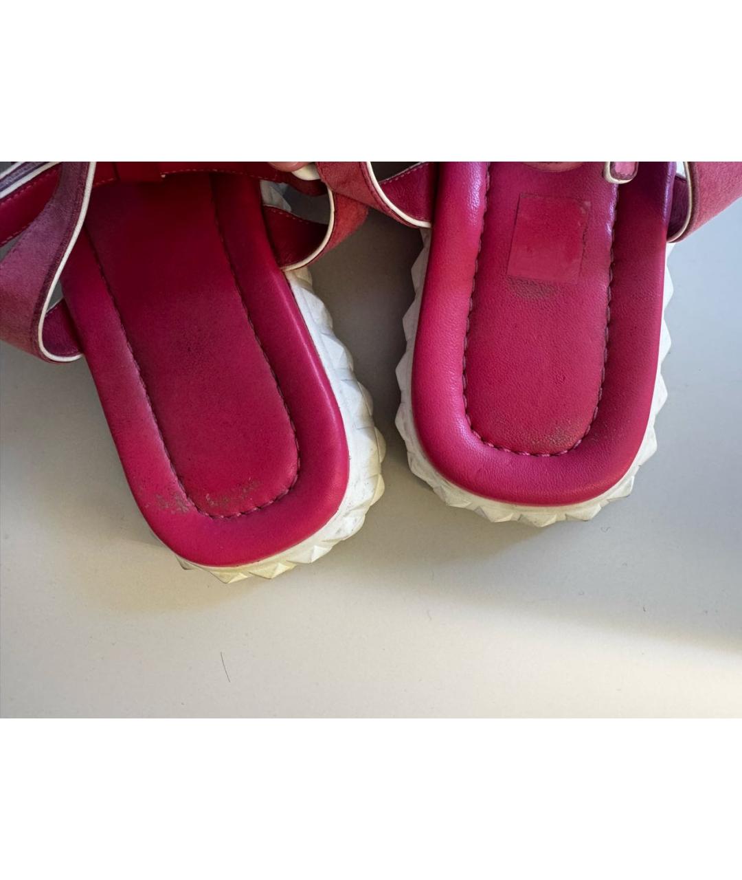 VALENTINO Розовые кожаные сандалии, фото 7