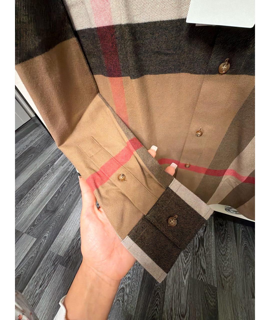BURBERRY Коричневая хлопковая кэжуал рубашка, фото 4