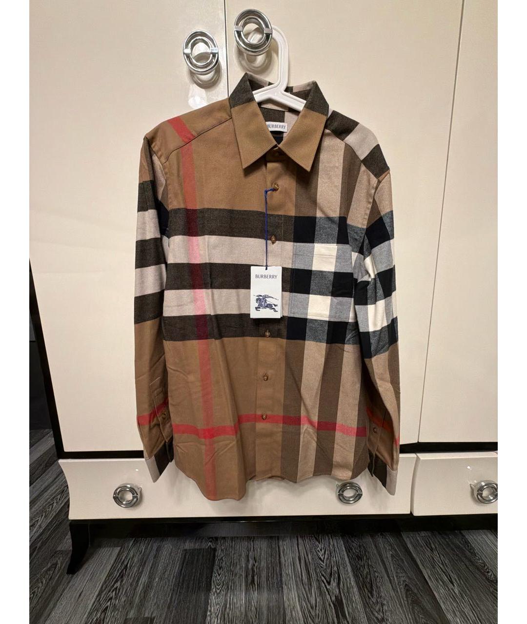 BURBERRY Коричневая хлопковая кэжуал рубашка, фото 5