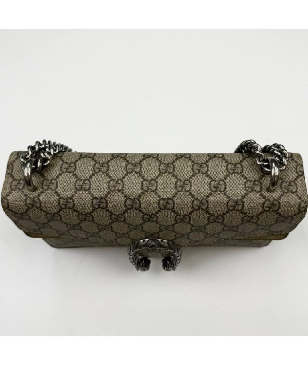 GUCCI Коричневая кожаная сумка через плечо, фото 3