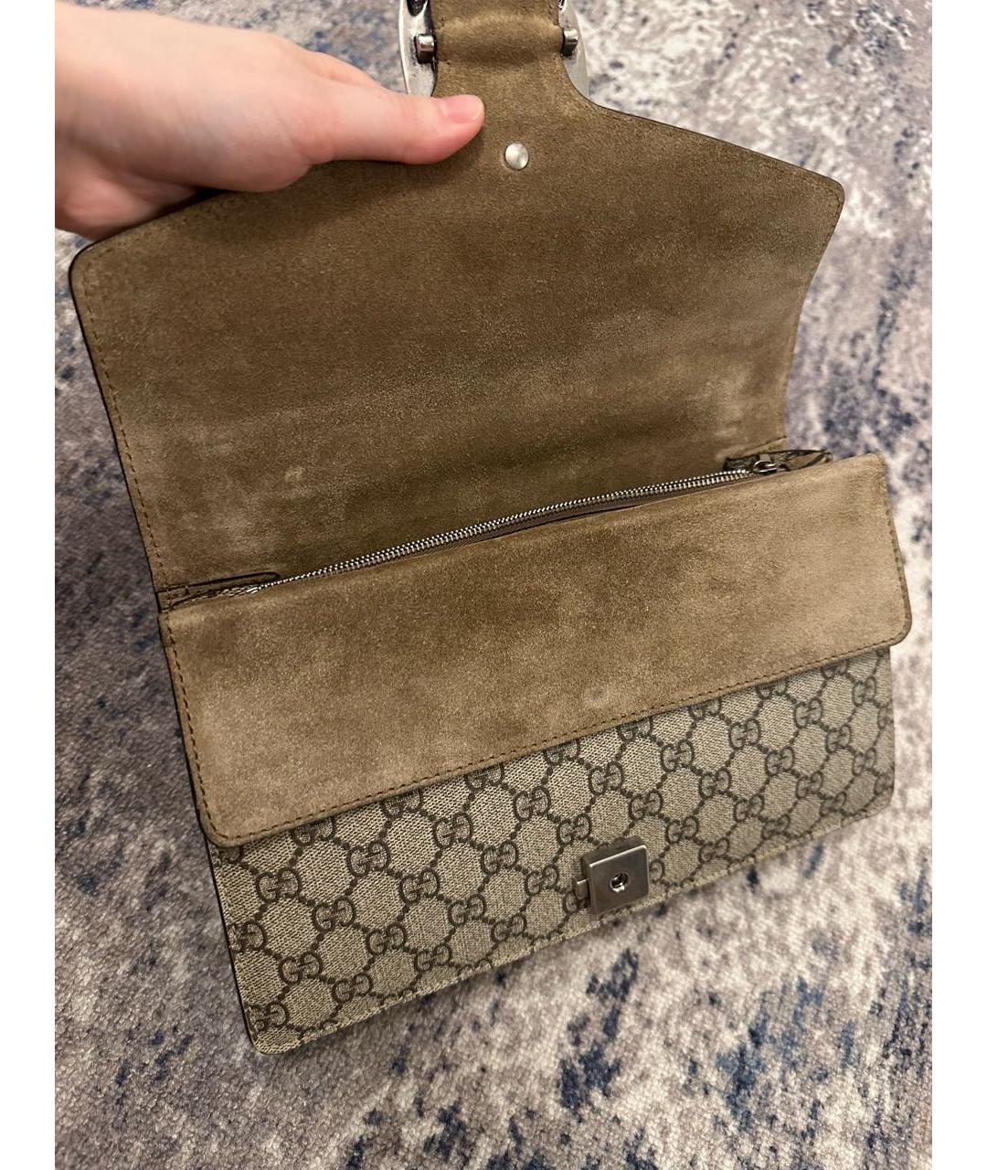 GUCCI Коричневая кожаная сумка через плечо, фото 7