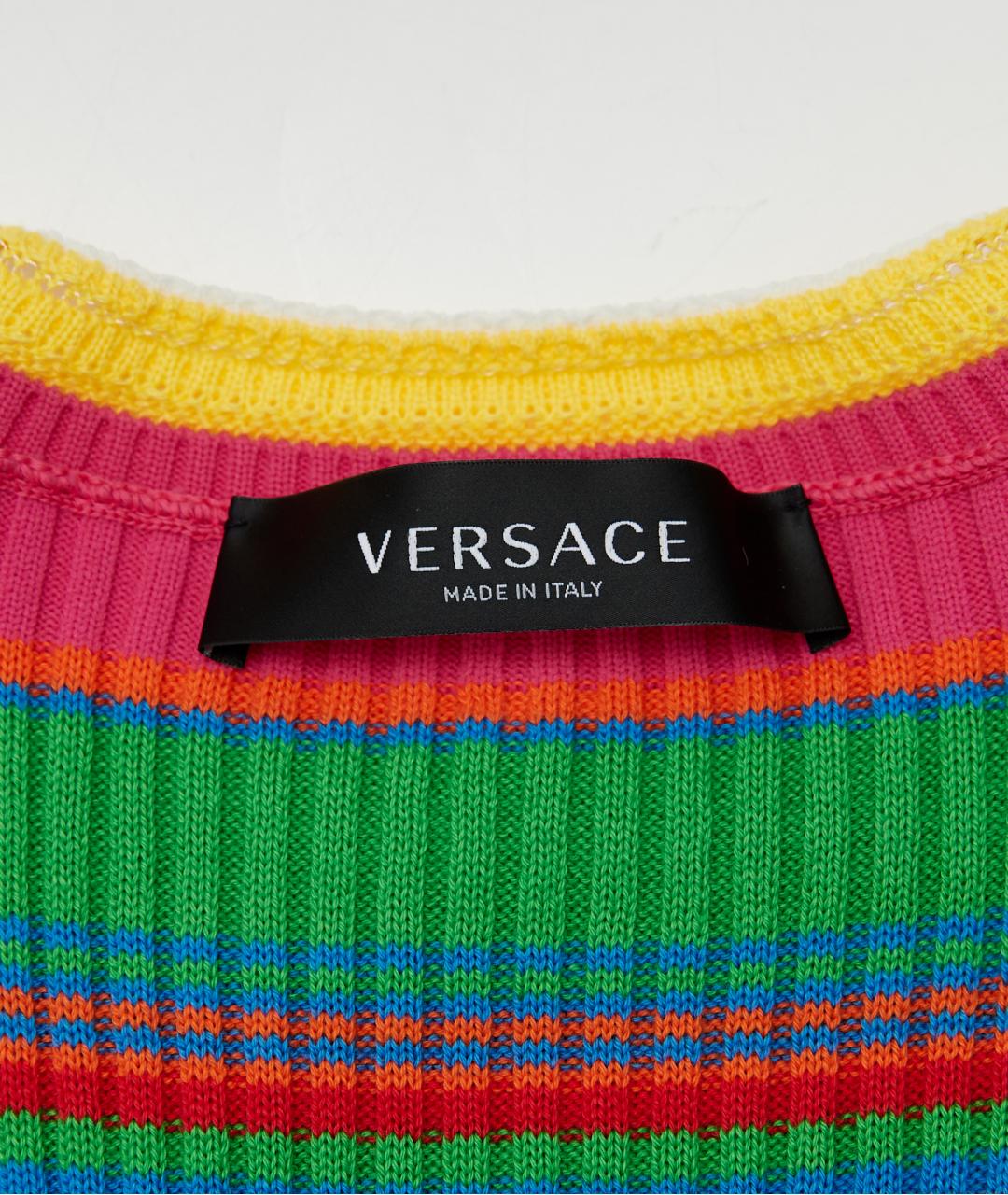 VERSACE Мульти хлопковый джемпер / свитер, фото 3