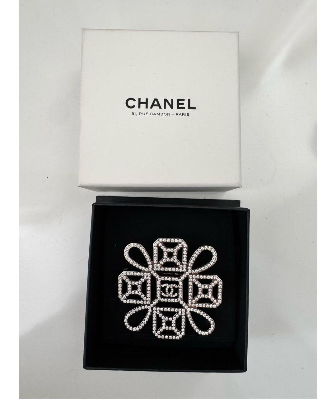 CHANEL Серебряная металлическая булавка / брошь, фото 4