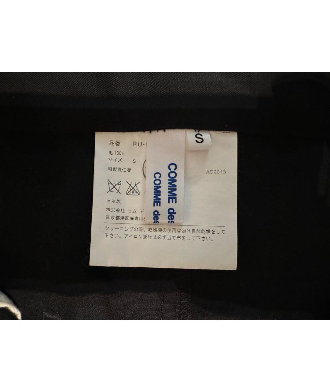 COMME DES GARÇONS Черные шерстяные брюки широкие, фото 6