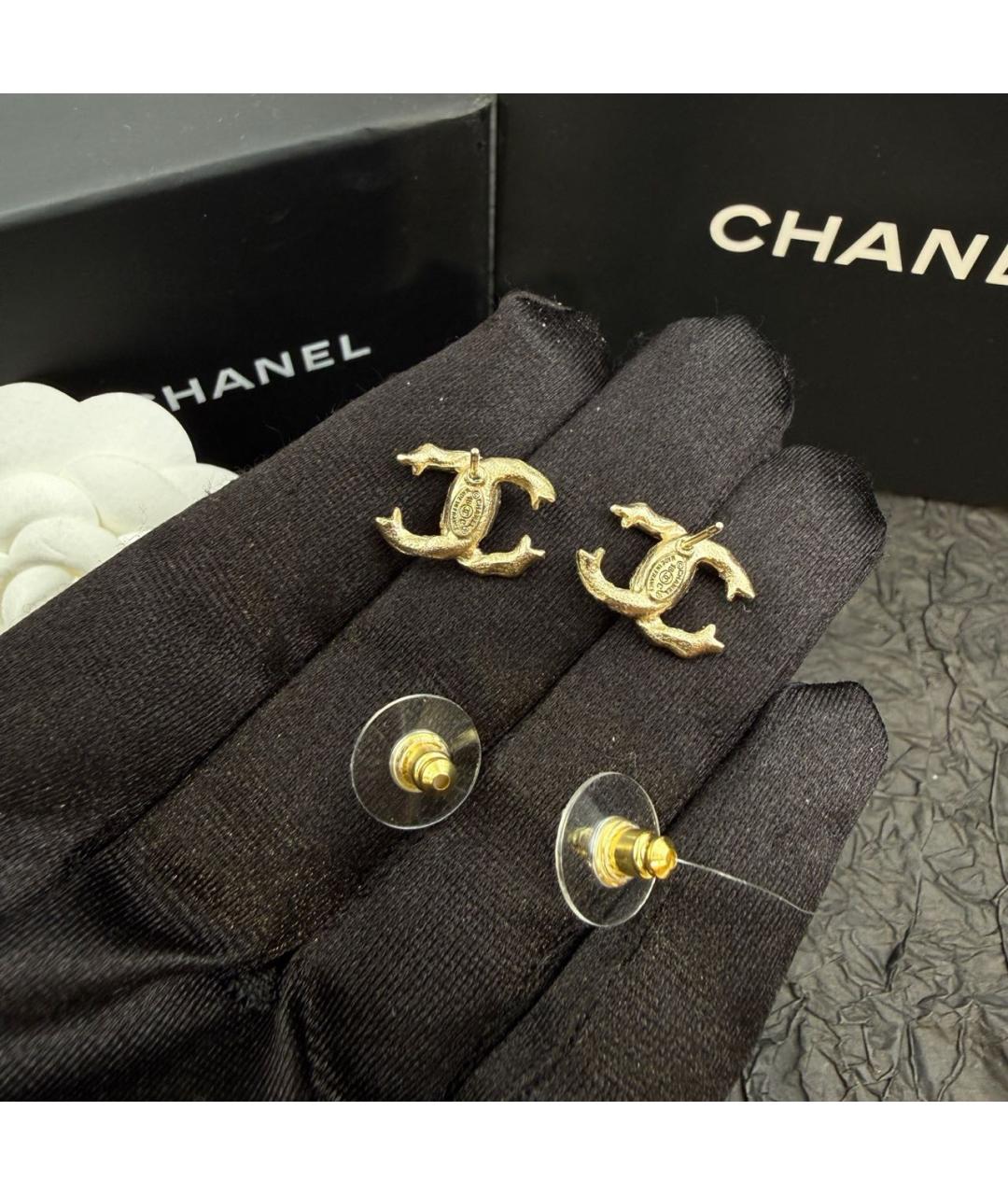 CHANEL Золотые серьги, фото 4