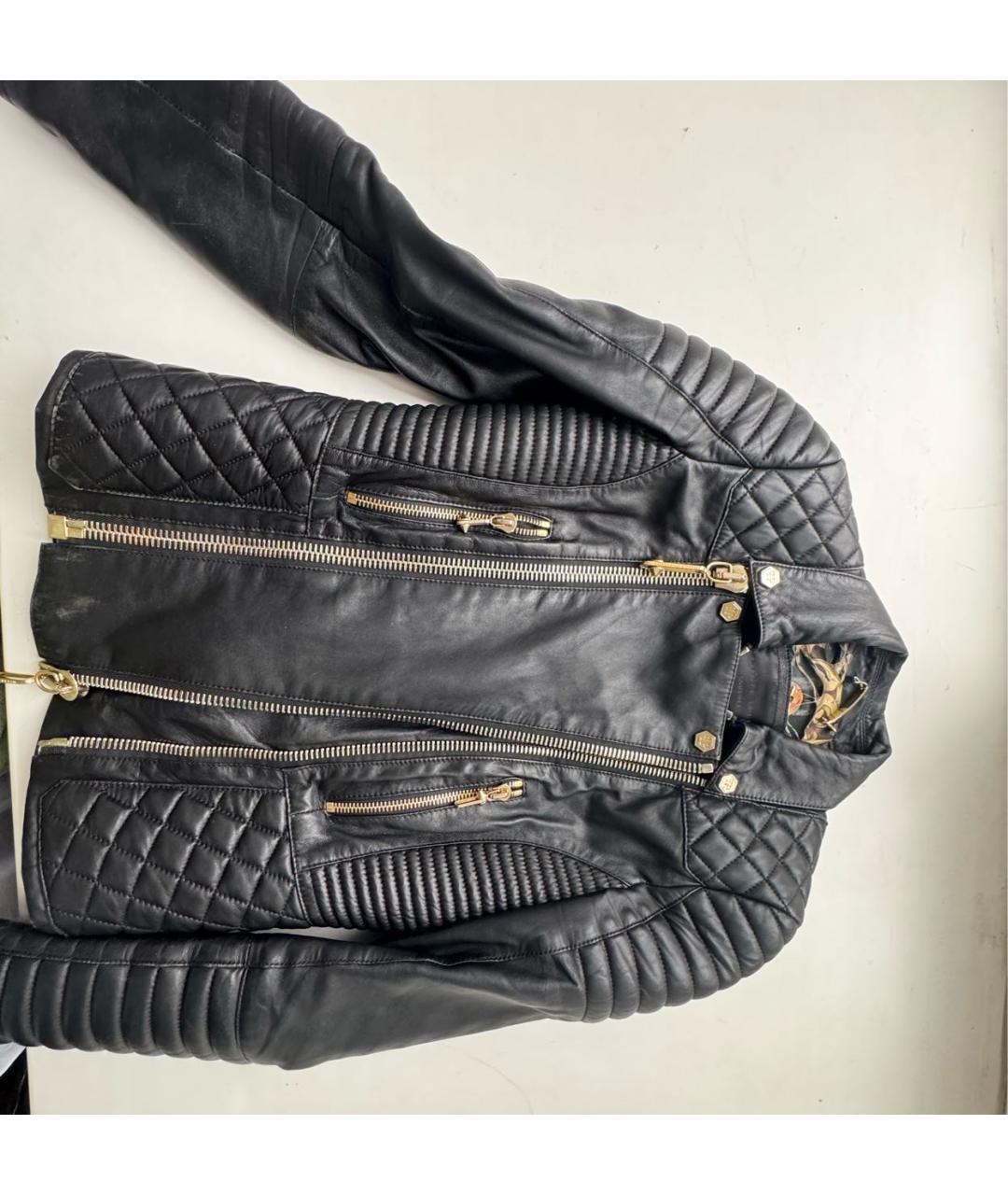 PHILIPP PLEIN Черная кожаная куртка, фото 8