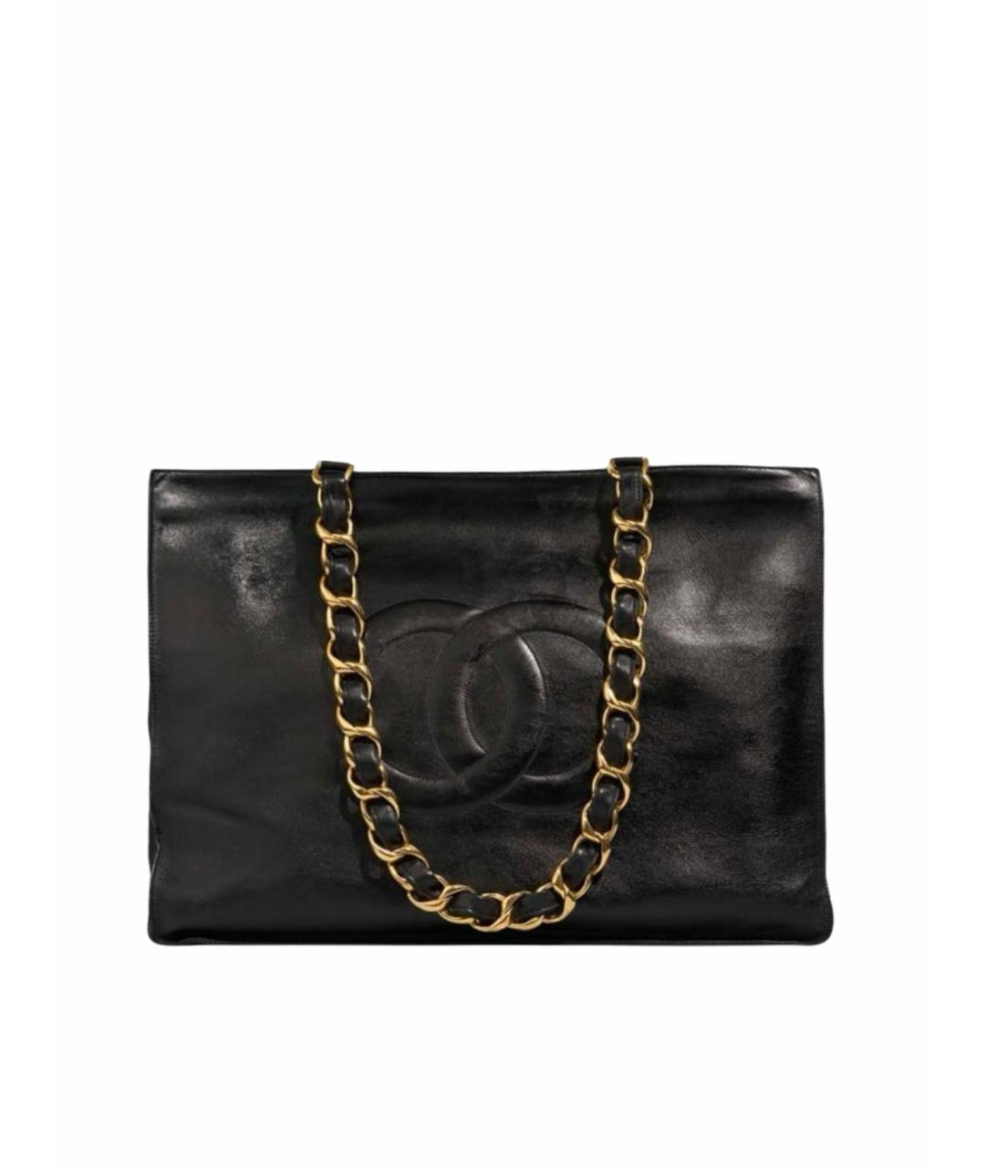 CHANEL Черная кожаная сумка тоут, фото 1