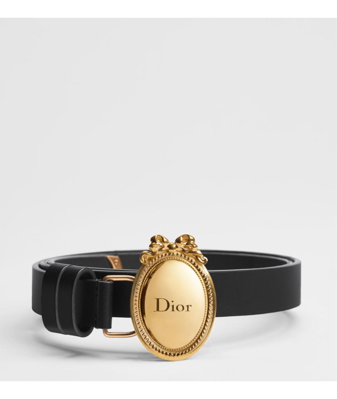 CHRISTIAN DIOR Черный кожаный ремень, фото 4