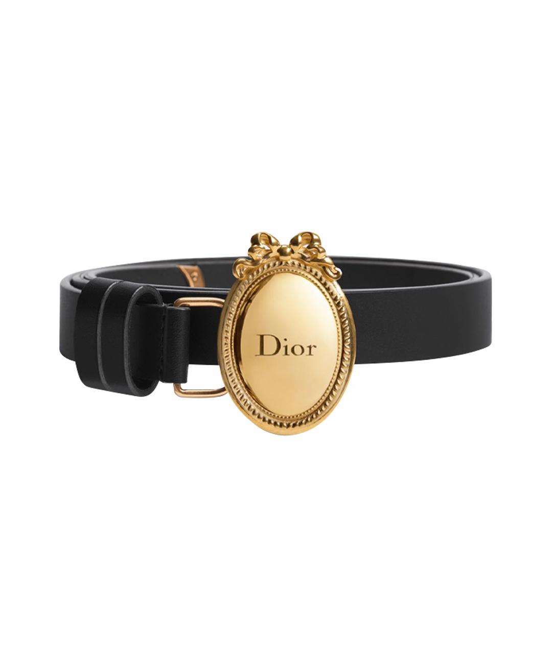 CHRISTIAN DIOR Черный кожаный ремень, фото 1