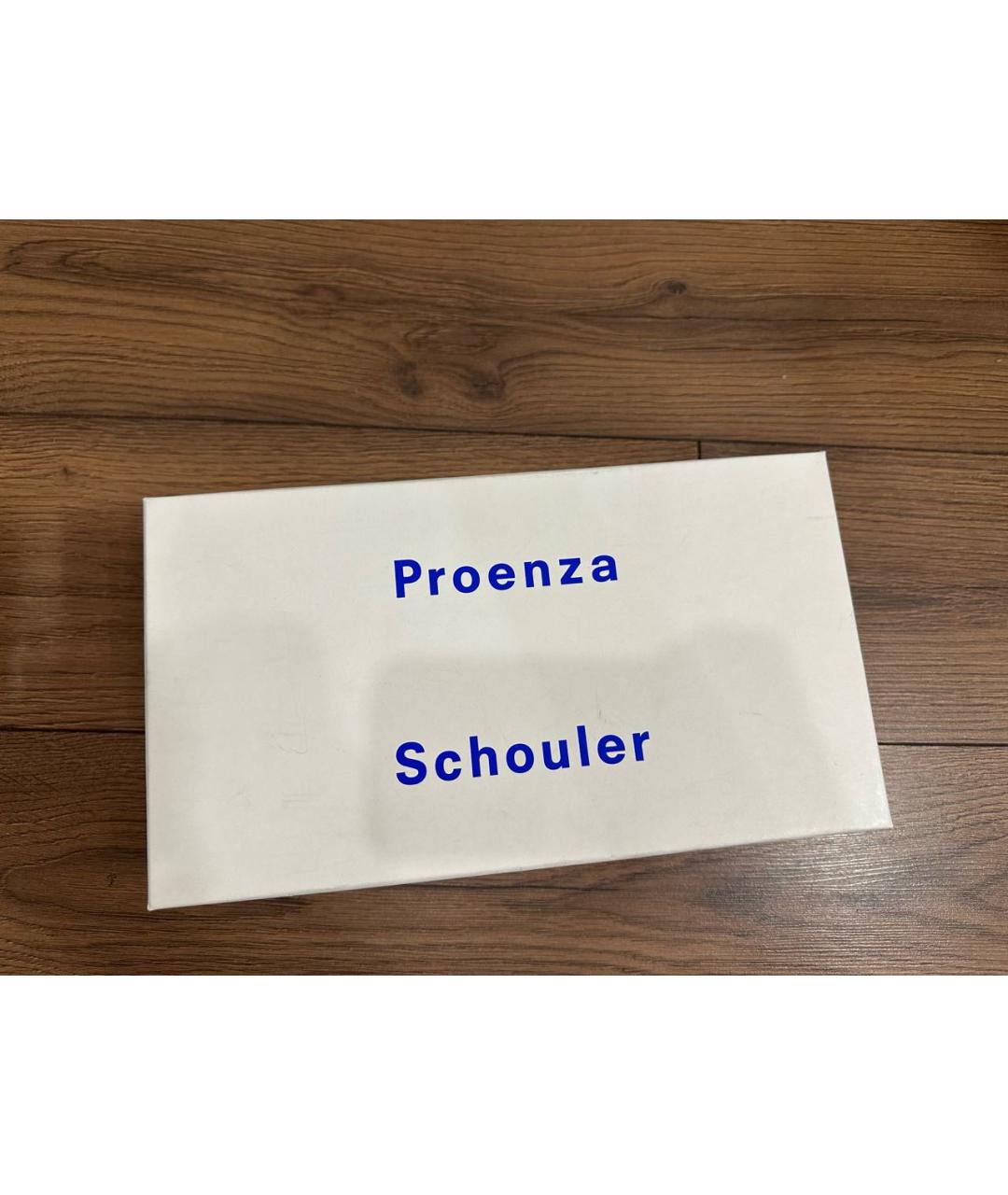 PROENZA SCHOULER Серебряные кожаные кроссовки, фото 6