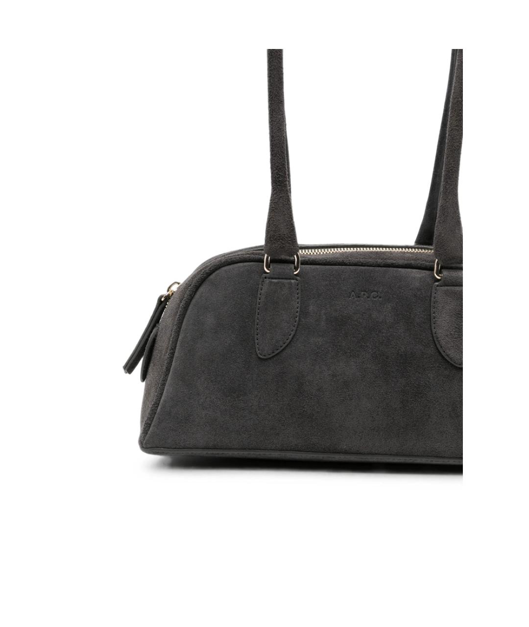 A.P.C. Серая замшевая сумка тоут, фото 2