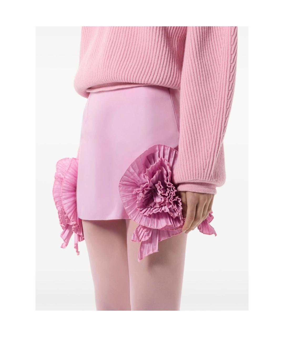 BLUMARINE Розовая полиэстеровая юбка мини, фото 5
