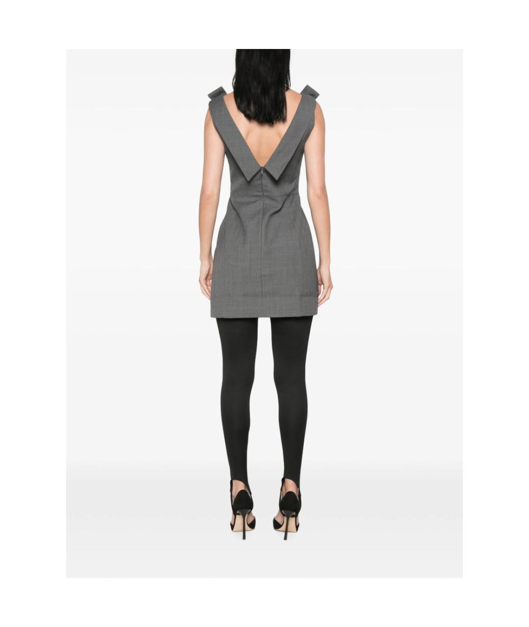 SHUSHU/TONG Серое полиэстеровое повседневное платье, фото 3