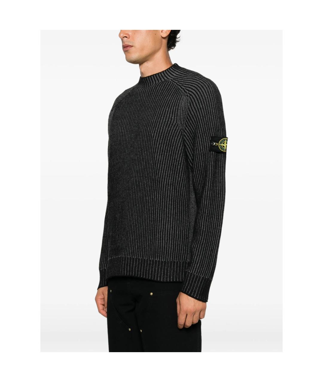 STONE ISLAND Черный джемпер / свитер, фото 3