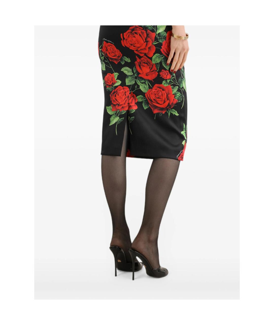 DOLCE&GABBANA Черное шелковое коктейльное платье, фото 4