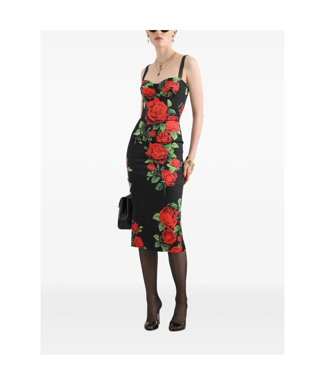 DOLCE&GABBANA Черное шелковое коктейльное платье, фото 3