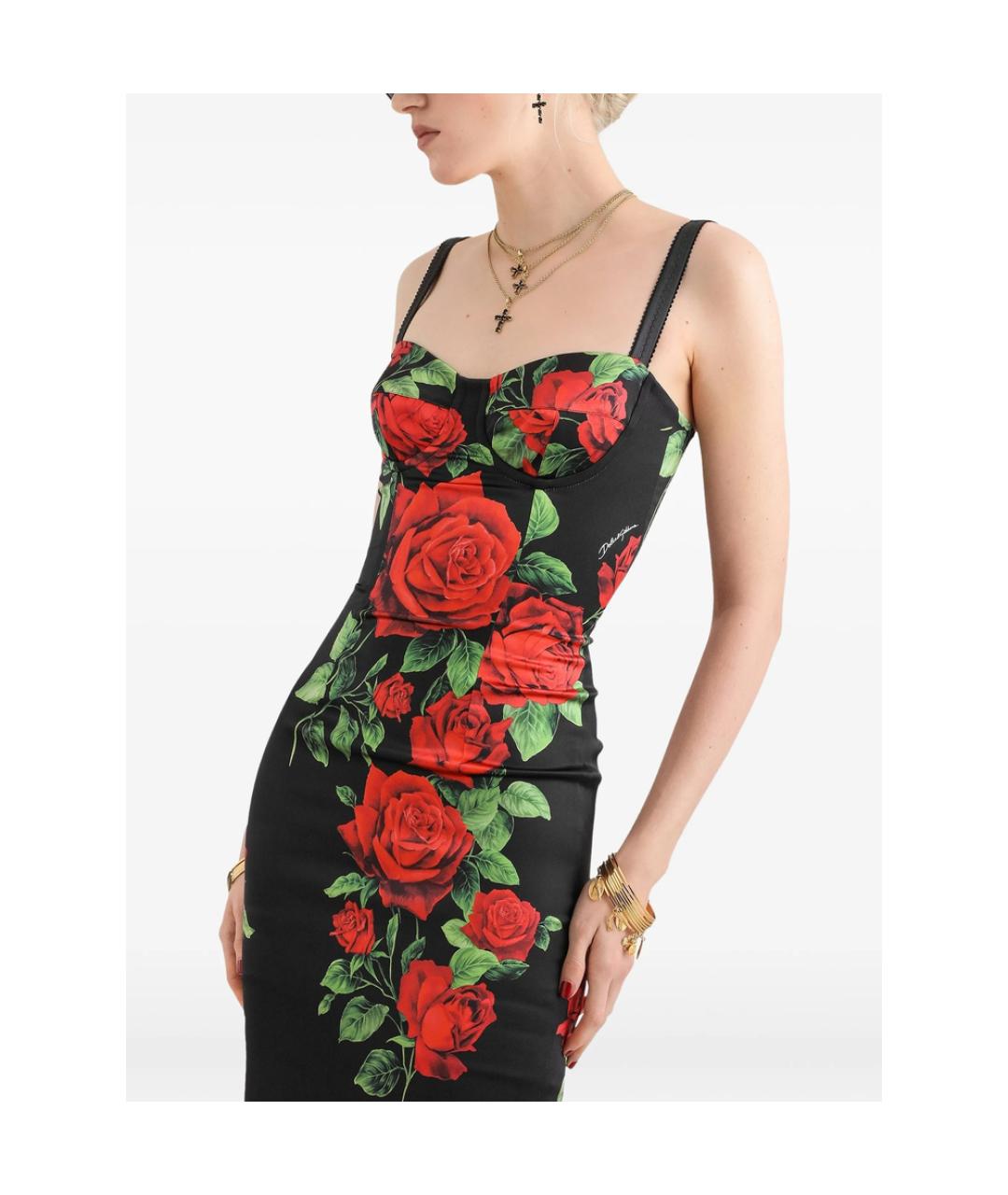 DOLCE&GABBANA Черное шелковое коктейльное платье, фото 5