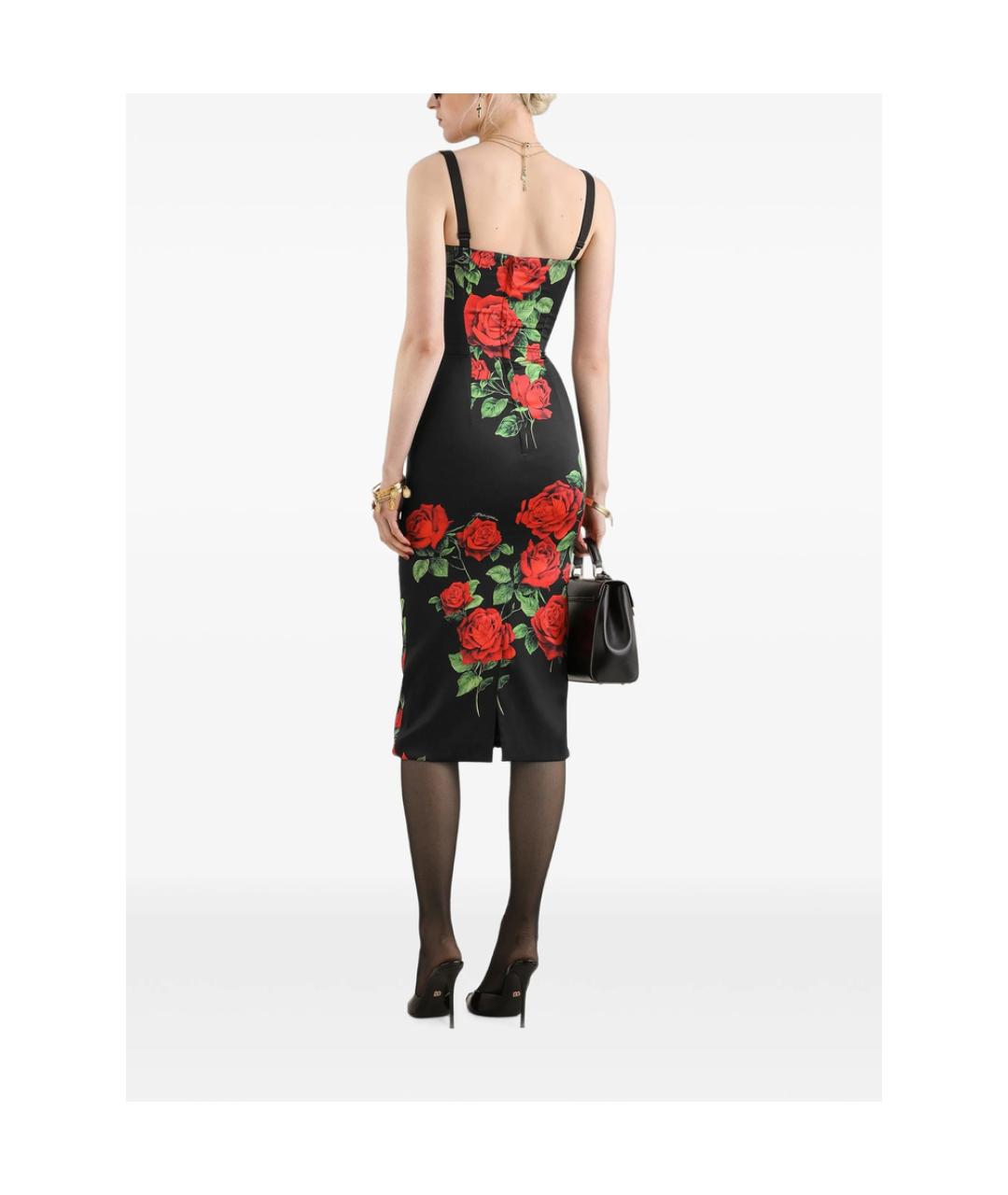 DOLCE&GABBANA Черное шелковое коктейльное платье, фото 2