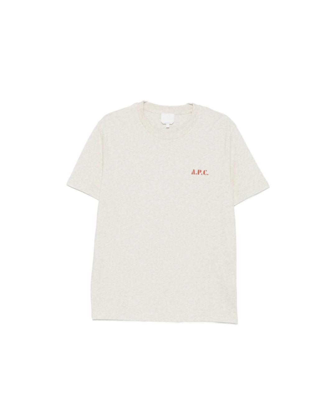 A.P.C. Бежевая хлопковая футболка, фото 1