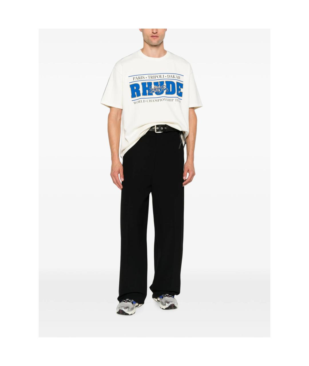 RHUDE Бежевая хлопковая футболка, фото 2
