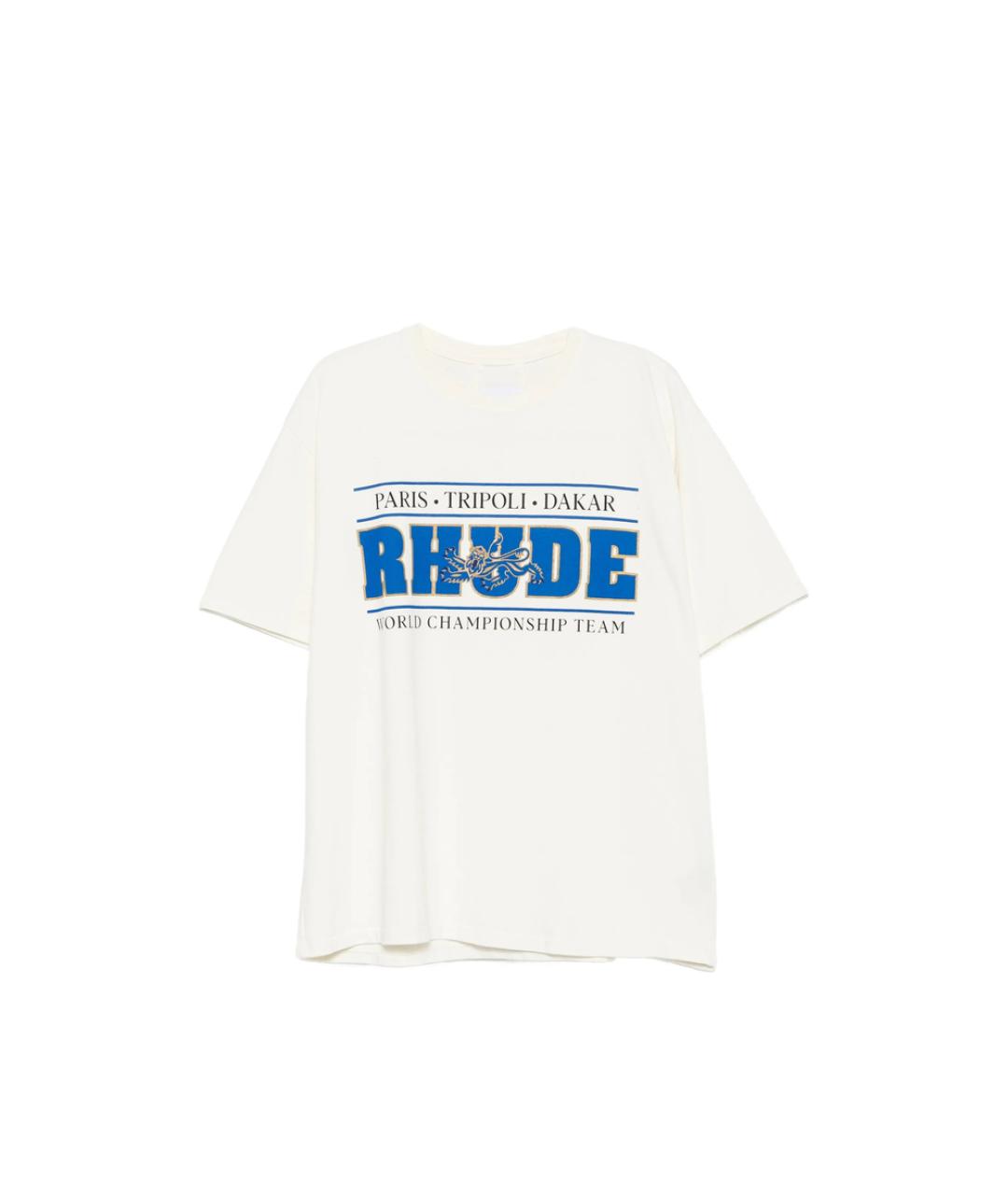 RHUDE Бежевая хлопковая футболка, фото 1
